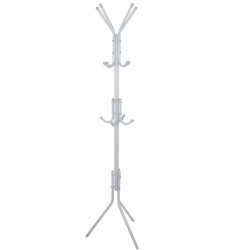 Cuier tip pom, pentru hol, 3 nivele, 12 agatatori, metal, 175 cm, alb